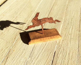Dolls House Miniature Rusty Hare Sculpture Art in 1:12 scale