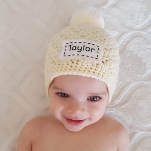 Monogrammed Baby Hat Baby Announcement 