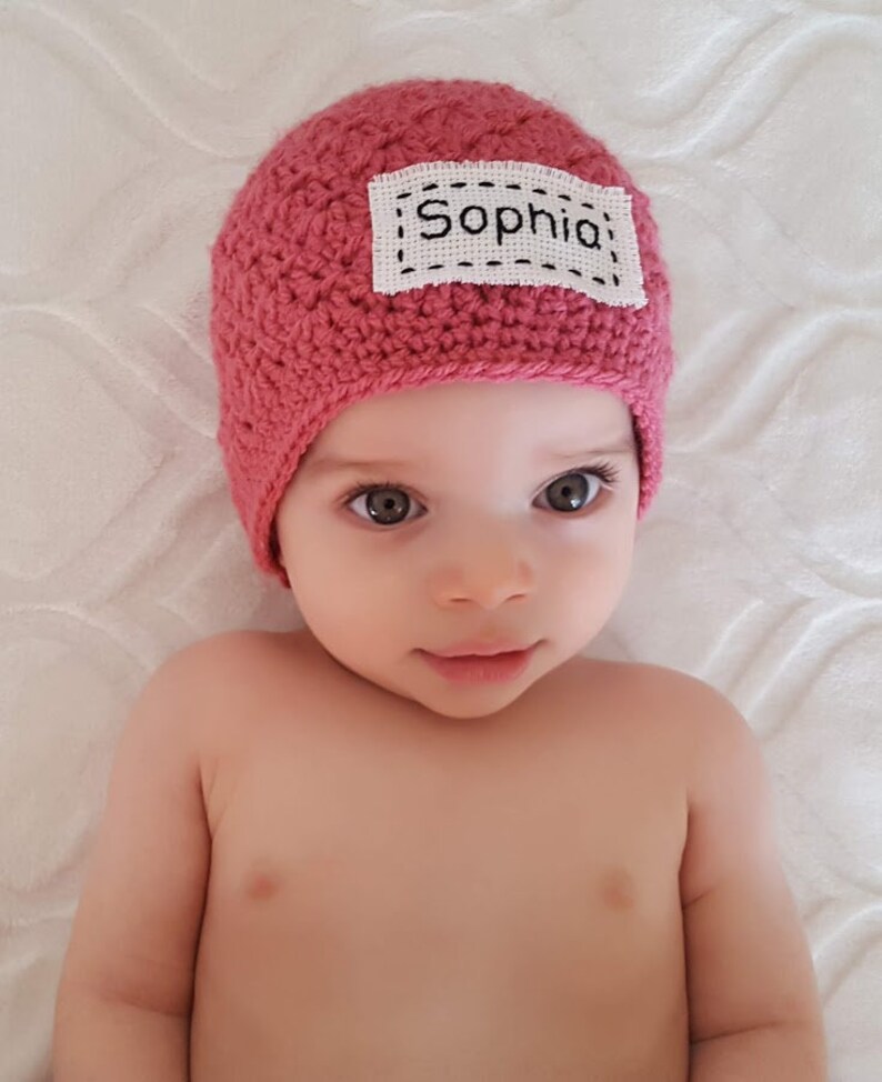 monogrammed baby hat