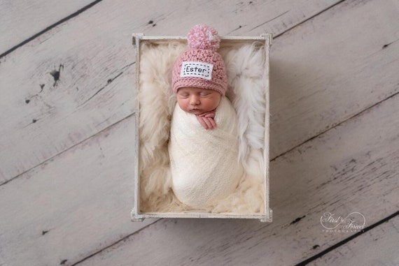 Monogrammed Baby Hat Baby Announcement 