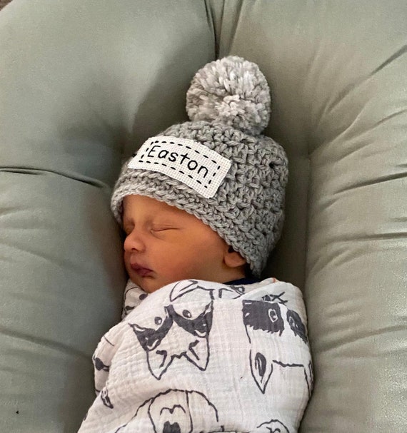Monogrammed Baby Hat Baby Announcement 