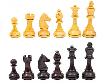 Hand Curved Wooden Chess Pieces Only Large Chess Piece Set Staunton Style Chess Figures