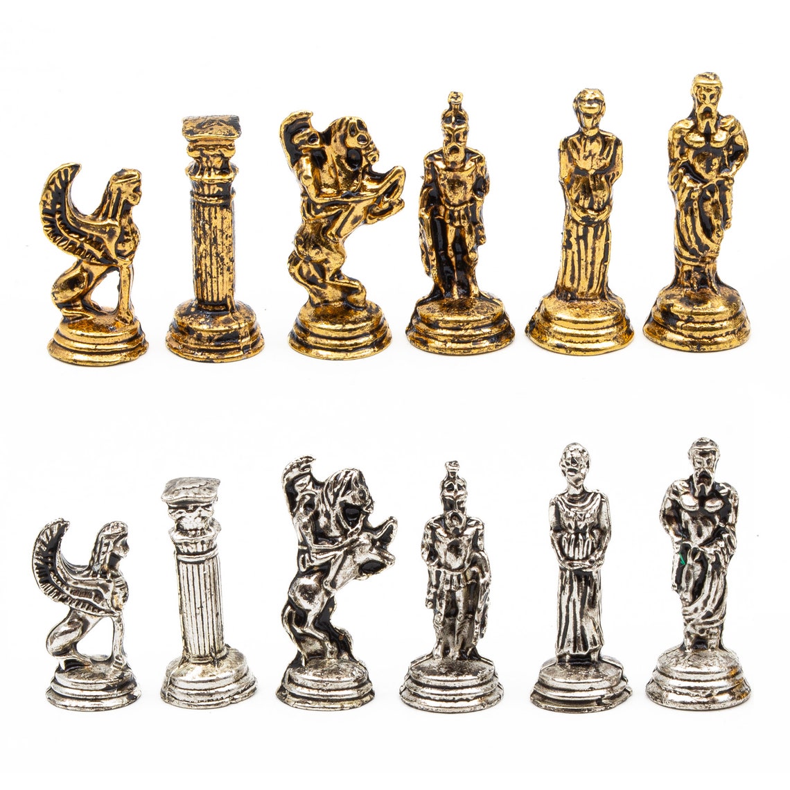 Large Metal Chess Pieces Small Chess Set Handmade Chess Figures Only ...