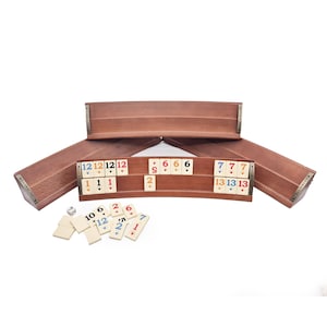 Walnut Wooden Rummy Cube Game Set – Family Board Game