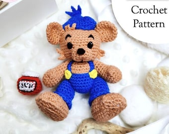 Bamse - The world's strongest bear (crochet pattern in english with US terminology) Amigurumi tutorial PDF file