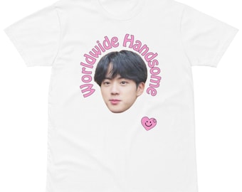 BTS Jin 'worldwide Handsome' T-shirt - Cotton Unisex Tshirt PINK