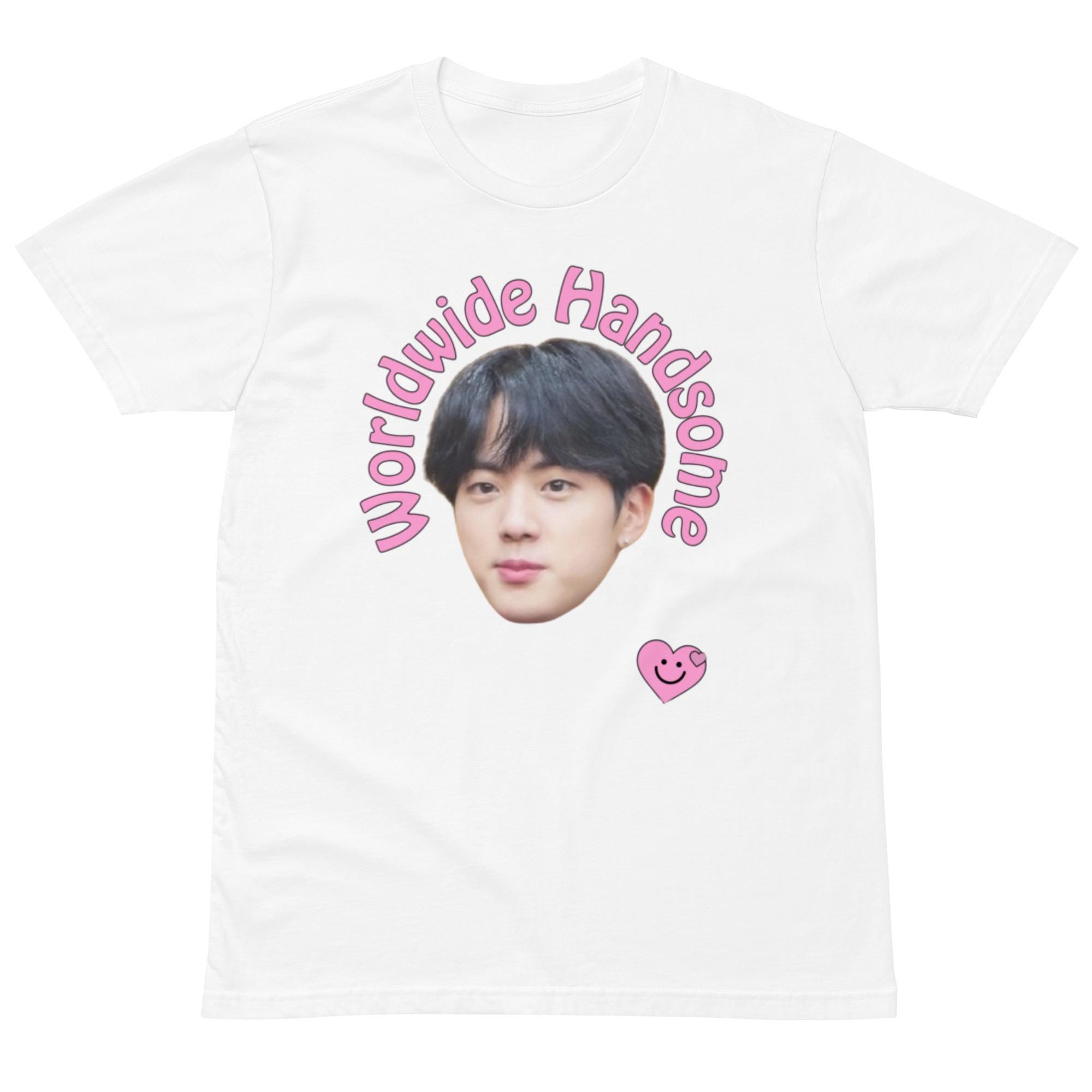 BTS Jin 'worldwide Handsome' T-shirt - Cotton Unisex Tshirt PINK BTS Jin 'worldwide Handsome' T-shirt - Cotton Unisex Tshirt PINK