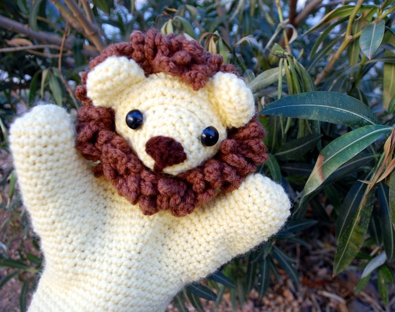 Cuddly Lion Hand Puppet Crochet Pattern PDF | Etsy