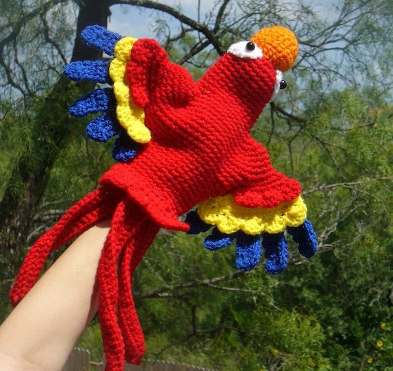 Download Scarlet Macaw Hand Puppet Crochet Pattern PDF INSTANT DOWNLOAD | Etsy