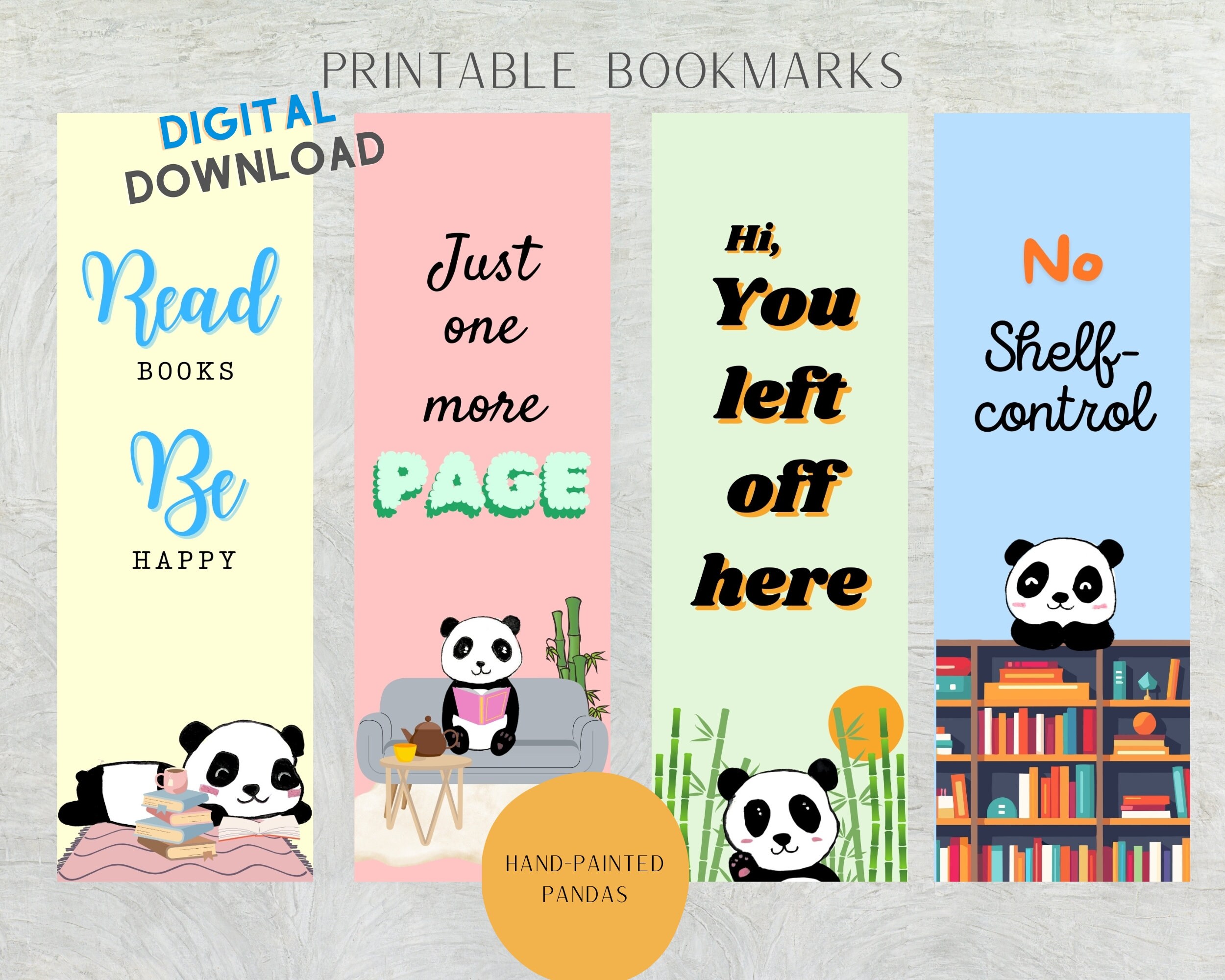 Printable Bookmarks With Quotes Kawaii Pandas Gifts for Book Lovers ...