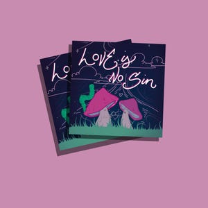 Love is no Sin queere Sticker mit Pilzmotiv 20 Stück