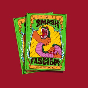 Smash Fascism Sticker mit Schlangenmotiv 20 Stück