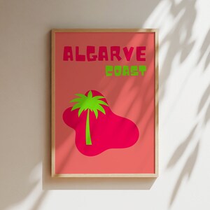 Algarve Reise Poster, Algarve Druck, Algarve Wandkunst, Retro Reise Druck, Abstrakte Reise Wandkunst, Haus Sommer Druck, Portugal Reise Kunst