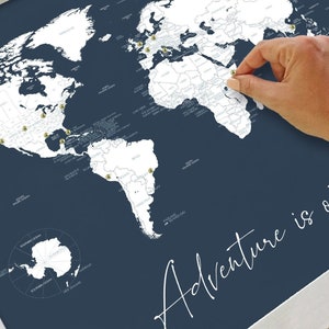 Decorative Travel Map of Places I’ve Been, Unframed | World Adventure Tracker to Mark Where We Have Been Together | Travel Enthusiast Gift