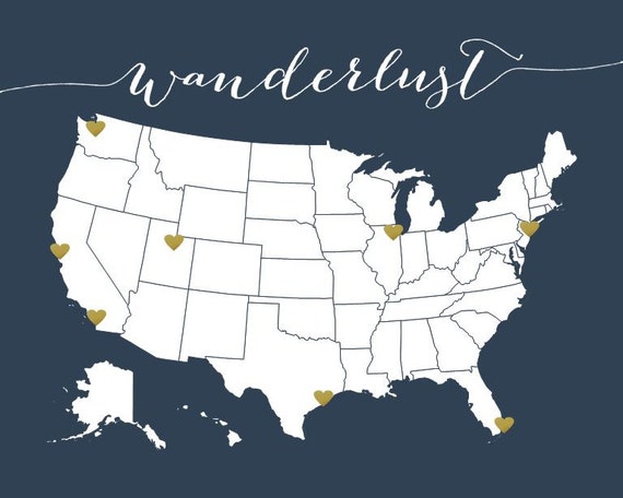 us travel map united states map diy gift usa map with etsy