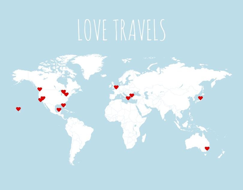Interactive Travel Map World Map Poster Pin Country Travels Etsy