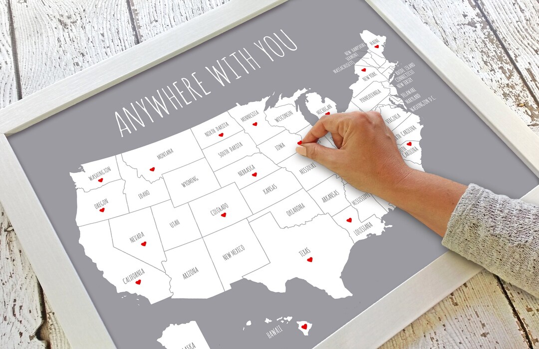 Couples Travel Map | First Anniversary Gift for Boyfriend Bf | Gift for ...