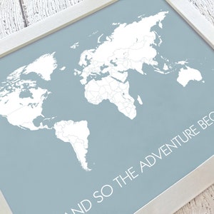 Adventure is Out There World Travel Map Print Unframed Map Poster Traveler Gift Farewell Graduation Gift for Him Where Ive Been Map image 2