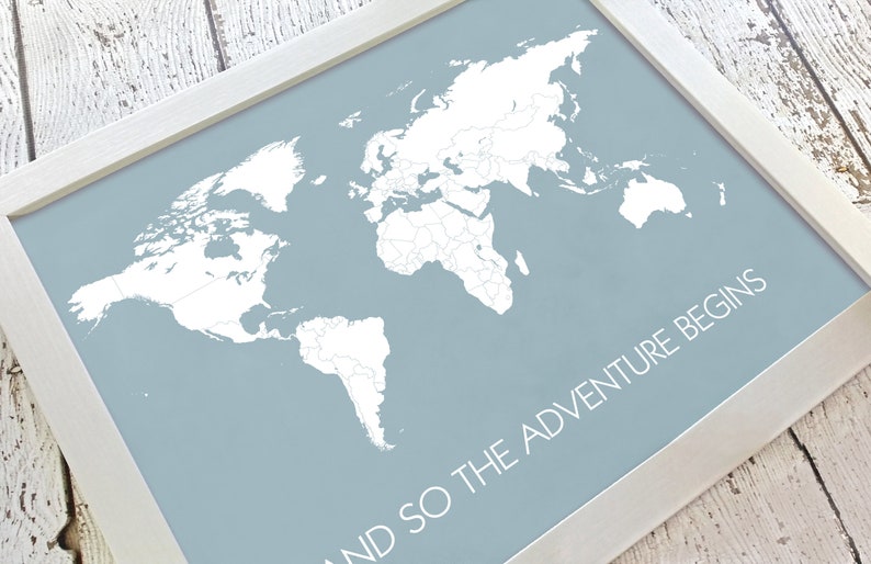 Adventure is Out There World Travel Map Print Unframed Map Poster Traveler Gift Farewell Graduation Gift for Him Where Ive Been Map image 2