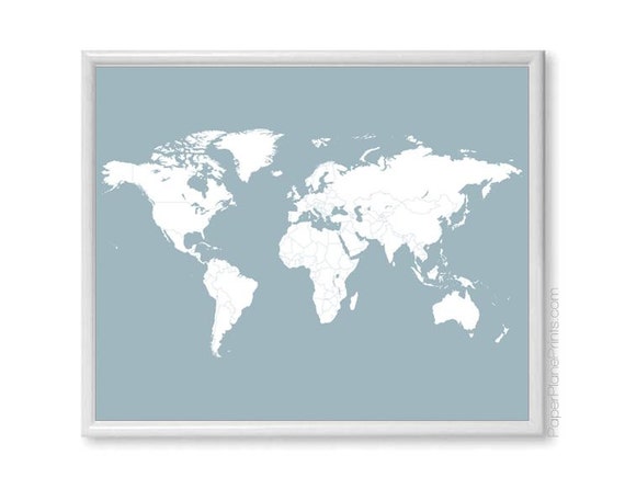 Black /& White Map of the world countries Map Art Ready to Hang Canvas X2354