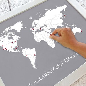 Adventure is Out There World Travel Map Print Unframed Map Poster Traveler Gift Farewell Graduation Gift for Him Where Ive Been Map image 4