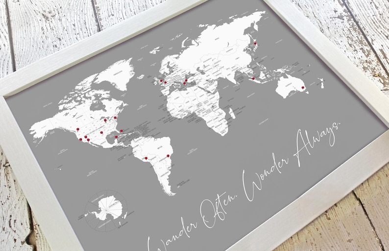 Decorative Travel Map of Places I’ve Been | World Adventure Tracker to Mark Where We Have Been Together | Travel Enthusiast Gift afbeelding 6