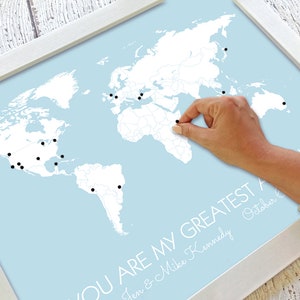Couples Travel Map Unframed Poster Fall Wedding Gift, Travel Lover