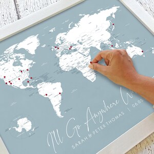 Adventure Is Out There Unframed Poster Unique Sentimental Valentines Gift Map Print, World Traveler Wall Decor Family Vacation Tracker image 4