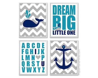 Whale Theme Baby Room Pictures, Nautical Nursery Decor, Navy and Teal Turquoise, Ocean Nursery Decor, Baby Boy Bathroom, Kids Artwork, 8x10