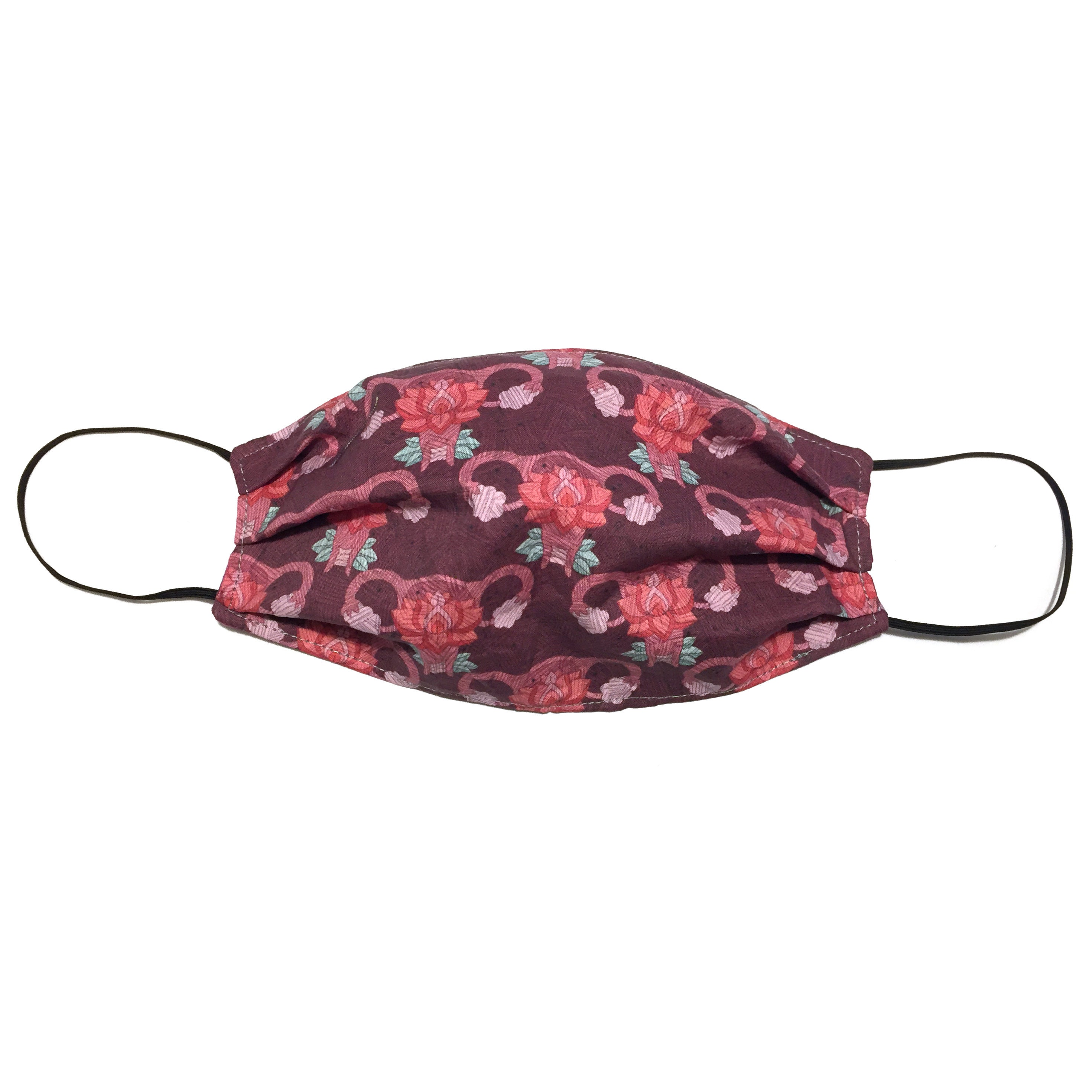 Uterus and Lotus Print--Face Mask, Surgical Mask, Feminism, Activism,…