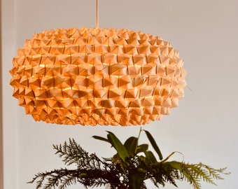 Checkered Palm Leave Lampshade Handcrafted | Pendant Lamps | Hanging Ceiling Lights