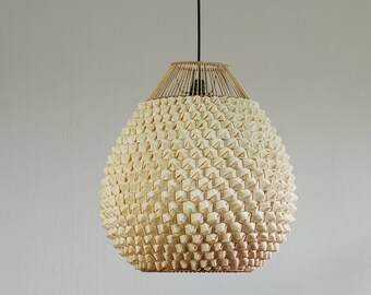 Pineapple Shaped Palm Leaves Lampshade, Handcrafted Pendant Lamps, Hanging Ceiling Lights