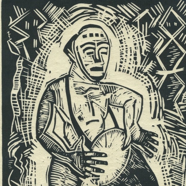 Drum Original Linocut