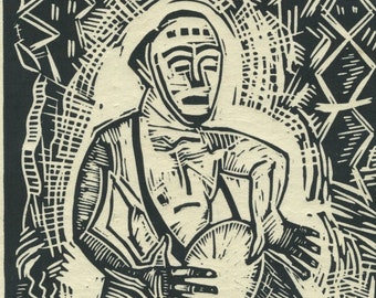 Drum Original Linocut