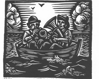 Linocut 'Water Music'