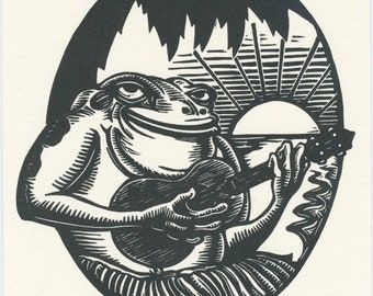 Uke Frog Greeting Card