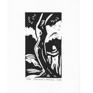 Linocut &#39;Daphne and Apollo&#39;