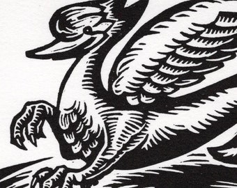 Little Griffin linocut