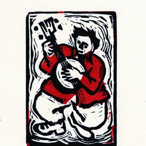 Linosnede Banjo Man