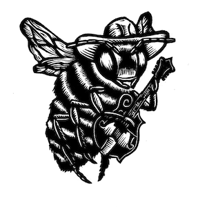 Bee is for Bluegrass linocut print