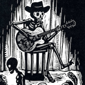 Skelett 'Guitar Bones' T-shirt 2XL, 3XL oder 4XL Schwarzes T-shirt