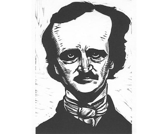 Linocut 'Poe'