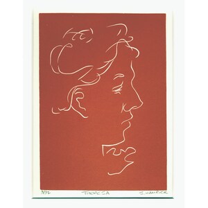 Theresa original linocut