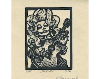 Linocut Calavera 'Jolene'