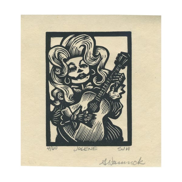 Linocut Calavera 'Jolene'