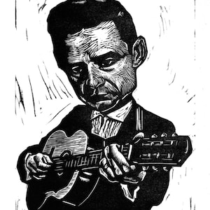 Johnny Cash linocut