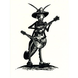 Mandolin Grasshopper Card