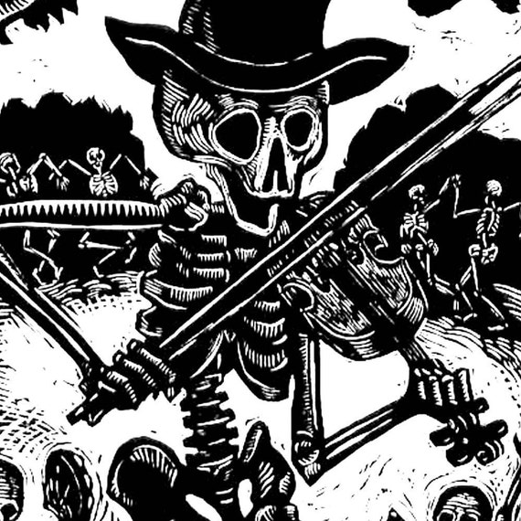 Skeleton Fiddler Calavera Black T-shirt 2XL, 3XL, 4XL or 5XL Skeleton Fiddler Calavera Black T-shirt 2XL, 3XL, 4XL or 5XL