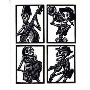 Skeleton Calavera dem Bones Greeting Card