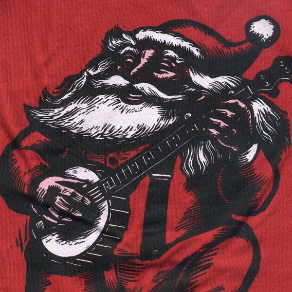 Banjo Santa Tshirt  2XL,3XL, 4XL or 5XL.